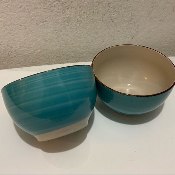 Set Of 2 Royal Norfolk Turquoise Blue Swirl Soup Cereal Bowl 5" G3 - Picture 6 of 6